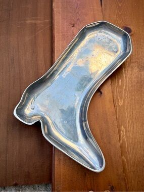 Vintage Cast Aluminum Cowboy Boot Valet Tray Western Decor